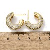 Brass Micro Pave Clear Cubic Zirconia Stud Earrings EJEW-F373-08G-5