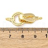 Brass Clear Cubic Zirconia Fold Over Clasps KK-Z078-39G-3
