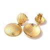Textured Half Round Ion Plating(IP) 304 Stainless Steel Stud Earrings for Women EJEW-L287-015G-2