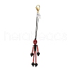 Halloween Theme Skeleton Glass Seed & Natural Black Onyx & Synthetic Turquoise Beaded Pendant Decorations HJEW-MZ00284-4