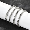 Tarnish Resistant Trendy Men's 201 Stainless Steel Wheat Chain Necklaces NJEW-L043A-45P-2