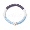 Flat Round Handmade Polymer Clay Heishi Beaded Stretch Bracelets BJEW-JB11802-02-2