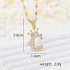Brass Micro Pave Clear Cubic Zirconia Crown Initial Pendant Necklaces FS-WGD727C-03-1