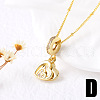 Brass Micro Pave Pearl Pink Cubic Zirconia Enamel Pendant Necklaces FS-WG967EC-04-1