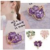 6Pcs 3 Styles Natural Gemstone Pendants FIND-SZ0002-70-3