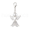 Angel Glass & Glass Pearl Pendant Decorations HJEW-JM01941-1