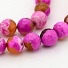 Natural Fire Crackle Agate Faceted Round Beads Strands G-A134-02G-8mm-1