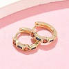 Heart with Rectangle Brass Micro Pave Colorful Cubic Zirconia Hoop Earrings EJEW-Z102-27G-2
