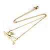 201 Stainless Steel Bunny Pendant Necklaces NJEW-T009-JN027-2-40-2