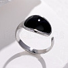 Oval 304 Stainless Steel Enamel Cuff Rings FS-WGAC0F3-01-1