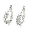 Brass Clear Cubic Zirconia Hoop Earrings EJEW-Q016-15P-3