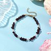 Natural Garnet Chip Beaded Bracelets for Women BJEW-JB11742-05-1