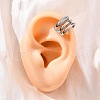Brass Micro Pave Clear Cubic Zirconia Cuff Earrings EJEW-H158-23P-3