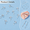 BENECREAT 5 Pairs Brass Micro Pave Clear Cubic Zirconia Pendants FIND-BC0013-49-4