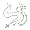 304 Stainless Steel Cross Pendant Chain Necklaces NJEW-M078-05P-2