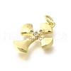 Brass Micro Pave Clear Cubic Zirconia Pendants KK-M297-10G-2