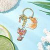 Alloy Acrylic Cat Goldfish Keychains KEYC-JKC01214-02-1