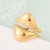 Teardrop 304 Stainless Steel Open Cuff Rings RJEW-R018-01G-02-3