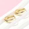 Oval Brass Hoop Earrings EJEW-Z102-33G-3