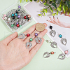   32Pcs 8 Colors Tibetan Style Alloy Pendants FIND-PH0008-69-3