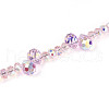 Electroplate Glass and Acrylic Rhinestone Beads Strands MAK-T011-07E-3