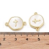 Rack Plating Brass Pave Shell Connector Charms X-KK-Z036-08G-3