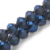 Electroplate Transparent Glass Beads Strands EGLA-I019-FR02-1