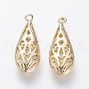 Hollow Brass Pendants KK-S314-06G-1