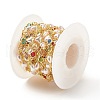 Brass Glass Flat Round Link Chains CHC-E024-13G-4