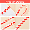 Gorgecraft 15.3~16M Polypropylene Fiber Wavy Fringe Trim Ribbon OCOR-GF0002-96A-6