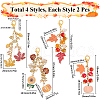 SUNNYCLUE 8Pcs 4 Styles Thanksgiving Day Alloy & Acrylic Pendant Decorations HJEW-SC0001-75-2