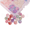 96Pcs 8 Colors Transparent Spray Painted Frosted Glass Beads GLAA-CJ0001-40-3
