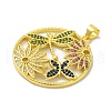 Brass Micro Pave Colorful Cubic Zirconia Pendants KK-Z042-10G-2