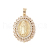 Brass Clear Cubic Zirconia Pendants KK-Z050-28G-01-1