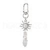 Copper Wire Wrapped Natural Quartz Crystal Pointed Bullet Pendant Decorations HJEW-JM03104-03-4