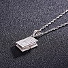 SHEGRACE Stylish Rhodium Plated 925 Sterling Silver Book with Word Pendant Necklace JN248A-2