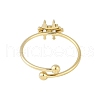 304 Stainless Steel Micro Pave Clear Cubic Zirconia Open Cuff Rings for Women RJEW-Z045-04G-01-3