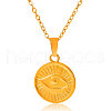 Stainless Steel Evil Eye Pendant Necklaces for Women AC4652-2-2