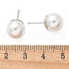 Brass ABS Imitation Pearl Stud Earrings EJEW-B132-01C-P-5