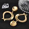 Oval 304 Stainless Steel Dangle Stud Earrings EJEW-L287-074G-3
