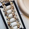 Glass & Imitation Pearl Round Beaded Wrapped Necklaces FS-WG8CA37-01-3