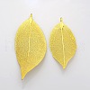 Natural Leaf Plating Brass Large Pendants IFIN-N3253-22G-2