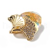 Real 18K Gold Plated Rack Plating Brass Micro Pave Clear Cubic Zirconia Pendants KK-C015-24G-04-2