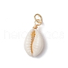 Natural Cowrie Shell Pendants PALLOY-JF03712-01-2