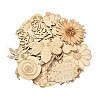 40Pcs 8 Styles Unfinished Wood Pendants WOOD-CJ0001-65-3