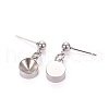 Non-Tarnish 201 Stainless Steel Stud Earring Settings X-STAS-L226-018E-P-2