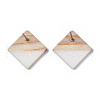 Resin & Wood Stud Earrings EJEW-N017-005A-7