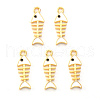 Light Gold Plated Alloy Enamel Pendants X-ENAM-R136-14A-1