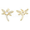 Brass Micro Pave Clear Cubic Zirconia Pendants ZIRC-N039-265-1