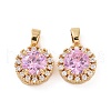Brass Micro Pave Cubic Zirconia Charms KK-E068-VC423-2